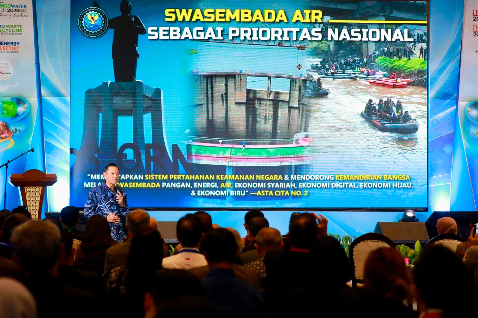 Aug 2026 Buka Indowater 2026, Menko AHY: Swasembada Air Fondasi Kunci Ketahanan Pangan dan Nasional
