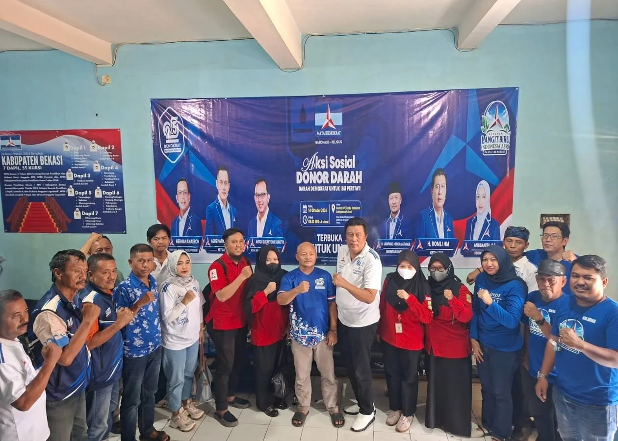 “Darah Demokrat untuk Ibu Pertiwi”, DPC Partai Demokrat Kabupaten Bekasi Gelar Aksi Sosial Donor Darah